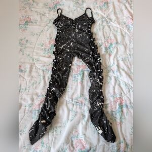 NWOT Twisted Movement Drizzle Black And White Catsuit
